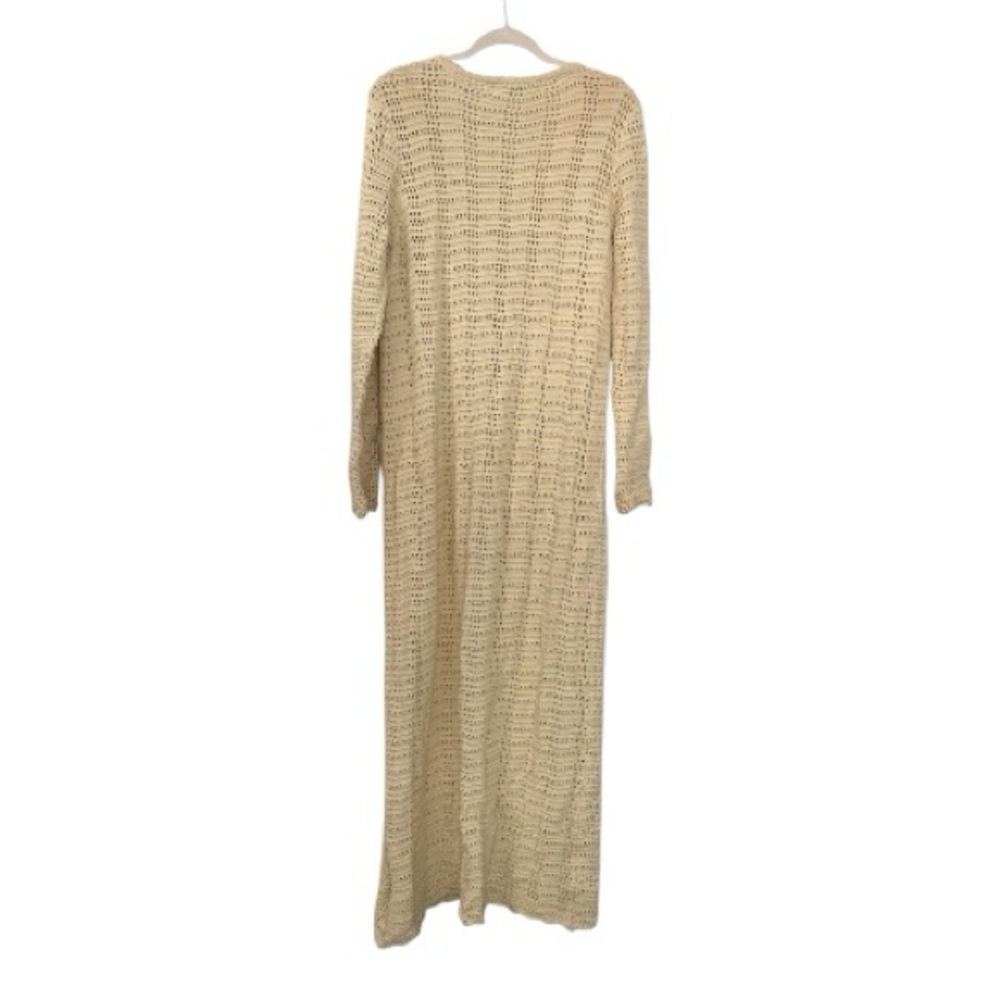 Free People Beach Duster Swim Cover Sz M Resort Maxi Landry Fauxchet Sweater - Picture 4 of 9